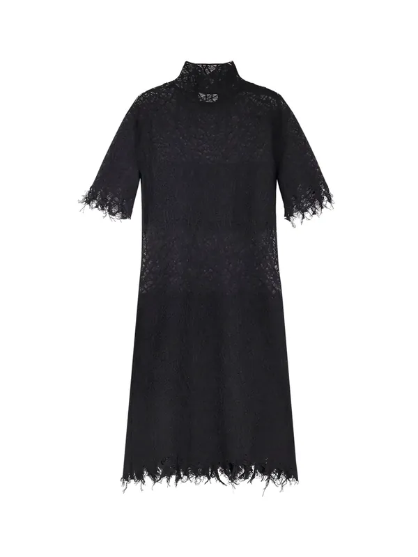 Lace Dress With Cotton Inserts And Organic Silk - Alexander McQueen