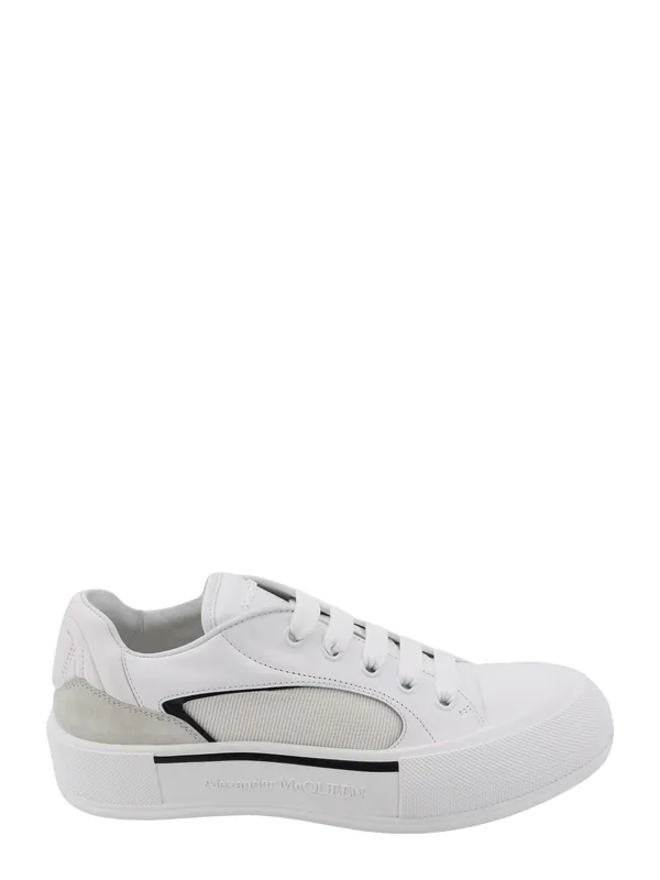 Leather And Canvas Sneakers - Alexander McQueen