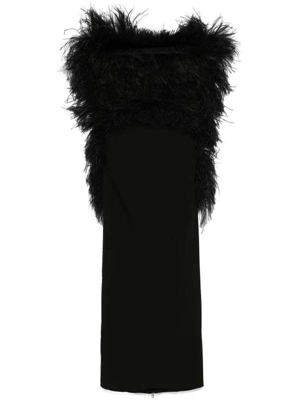 Feathered Midi Dress - Sportmax Fashion
