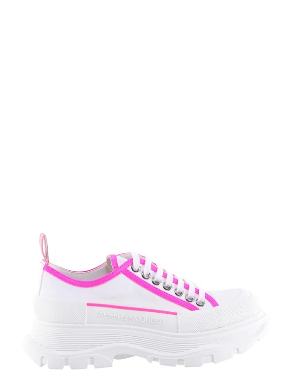 Tread Slick Canvas Sneakers With Fluo Leather Sneakers - Alexander McQueen