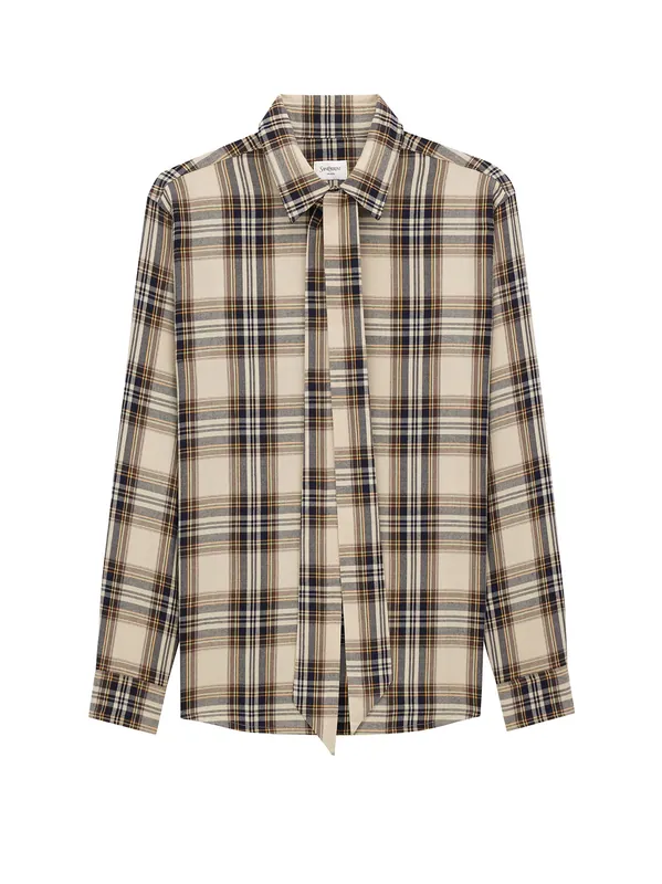 Cotton Tartan LavallièRe Shirt - Saint Laurent