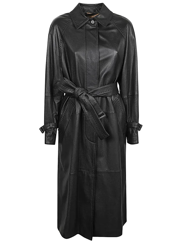 Leather Trench Coat - Max Mara