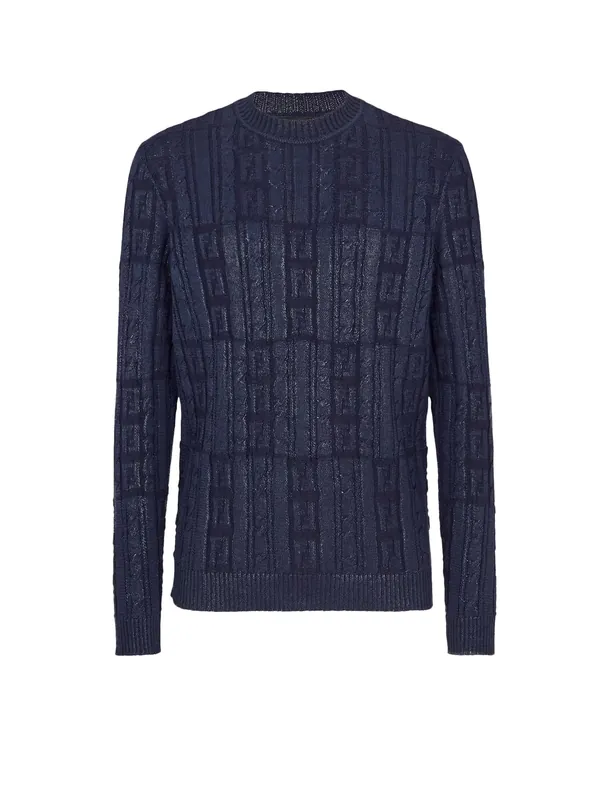Braided Wool Sweater With Ff Details - Fendi