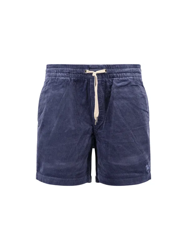 Corduroy Bermuda Shorts With Logo Embroidery - Polo Ralph Lauren