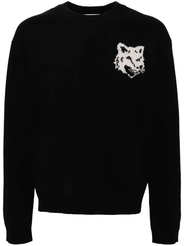 Fox Head Wool Jumper - Maison Kitsuné