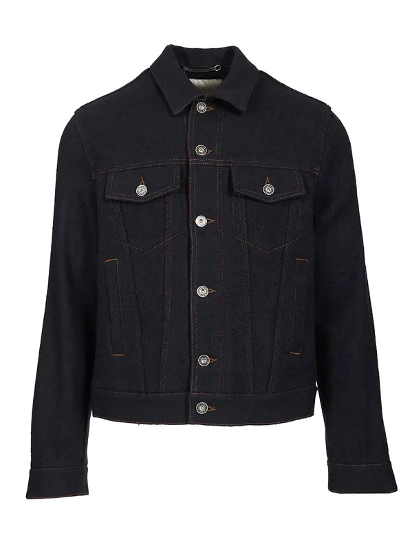 Wool Trucker Jacket Jackets Blue - Jacob Cohen
