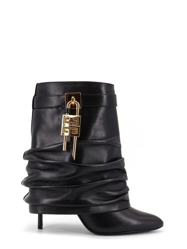 Shark Lock Stiletto Leather Ankle Boots - Givenchy