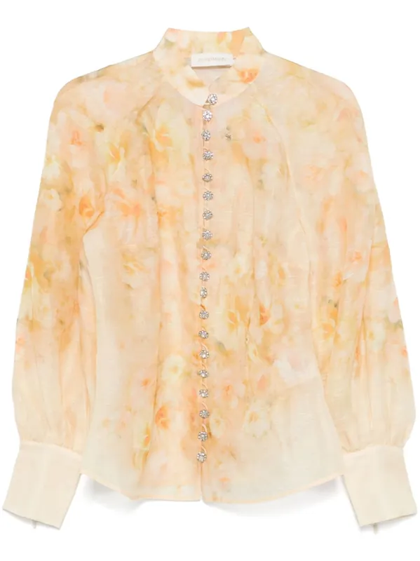 Crush Printed Linen Shirt - Zimmermann