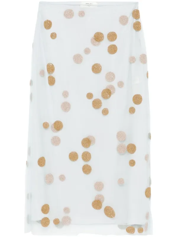 Embroidered Midi Skirt - Fendi