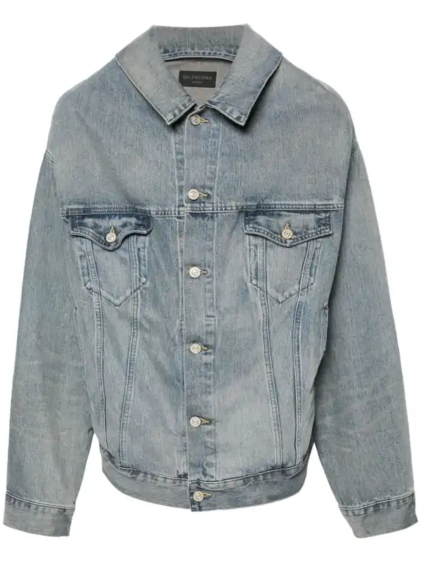 Off Shoulder Denim Jacket - Balenciaga