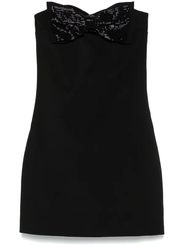 Bow Detail Mini Dress - Self-Portrait