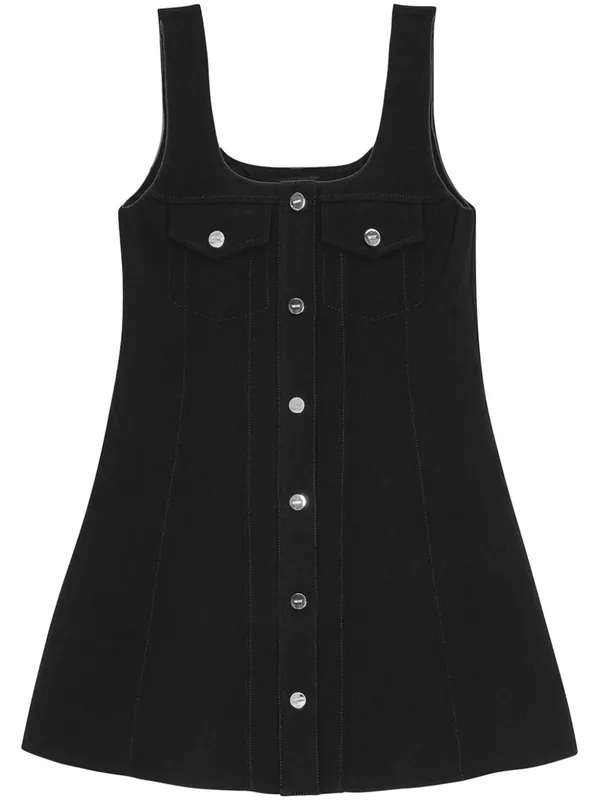 Bonded Crepe Mini Dress - Ganni