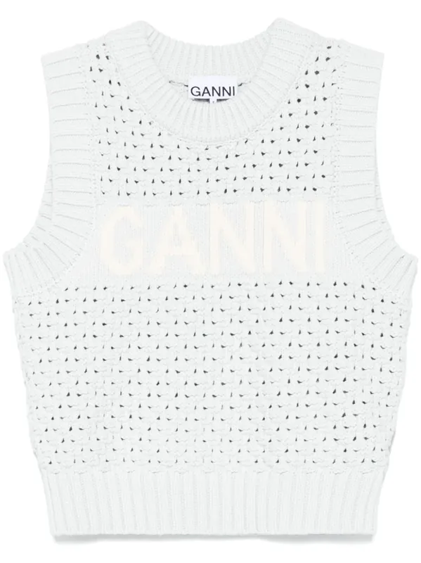Openwork Cotton Vest - Ganni