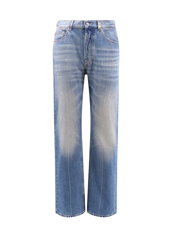 Washed Blue Straight Leg Jeans - Alexander McQueen