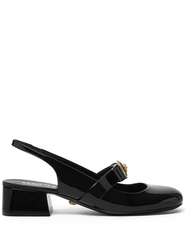 Gianni Ribbon Patent Leather Pumps - Versace