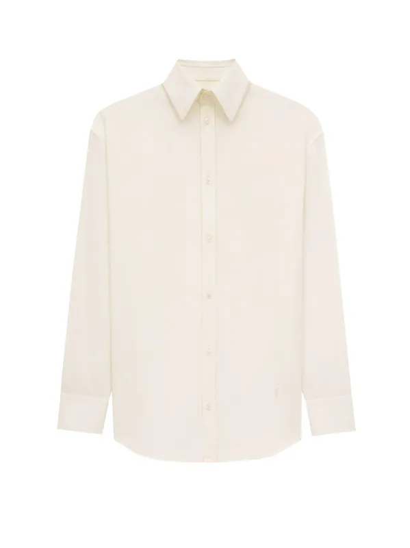 Certified Cotton Shirt With Monogram Embroidery - Saint Laurent