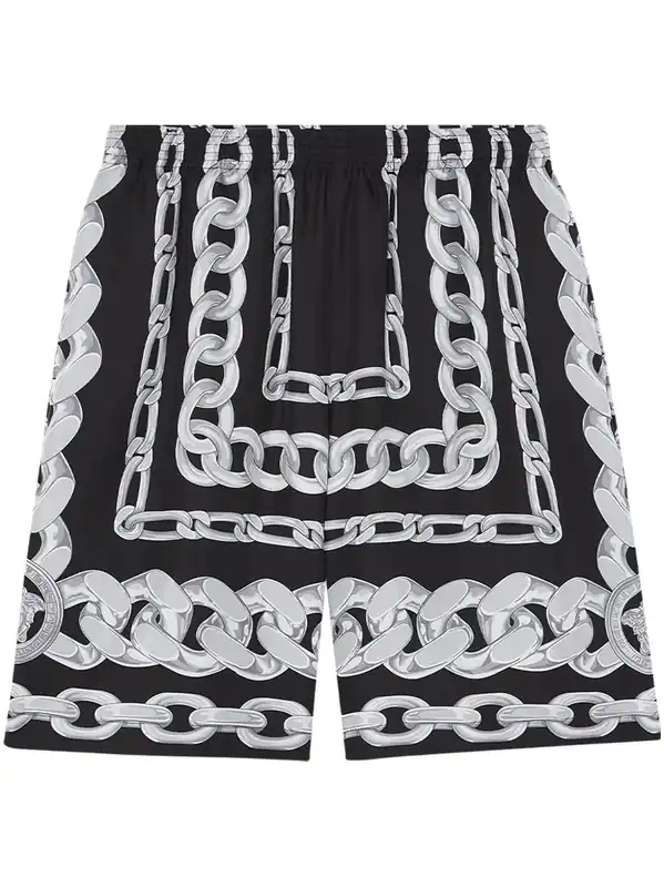 Medusa Chain Silk Shorts - Versace