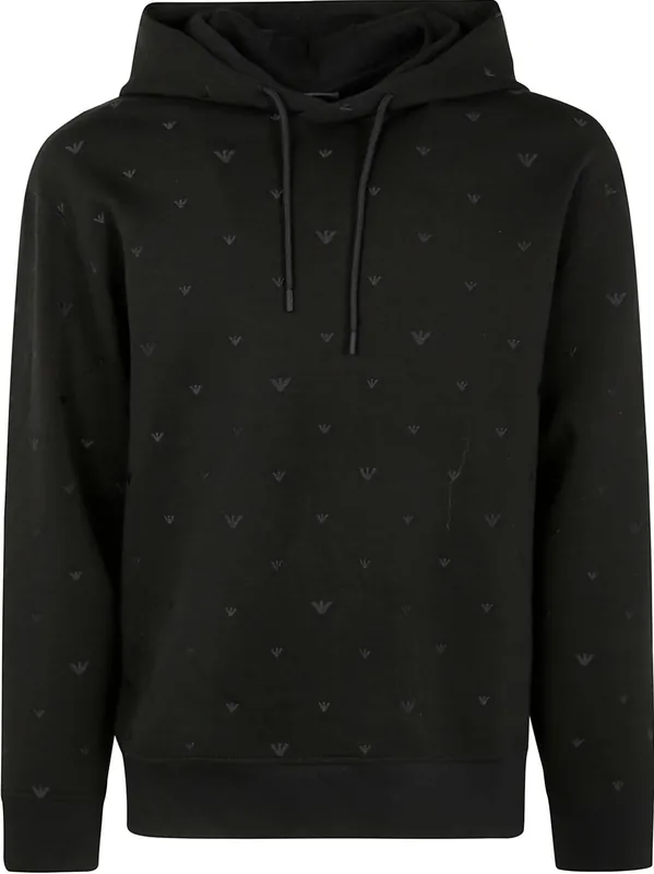 Allover Logo Cotton Sweatshirt - Emporio Armani