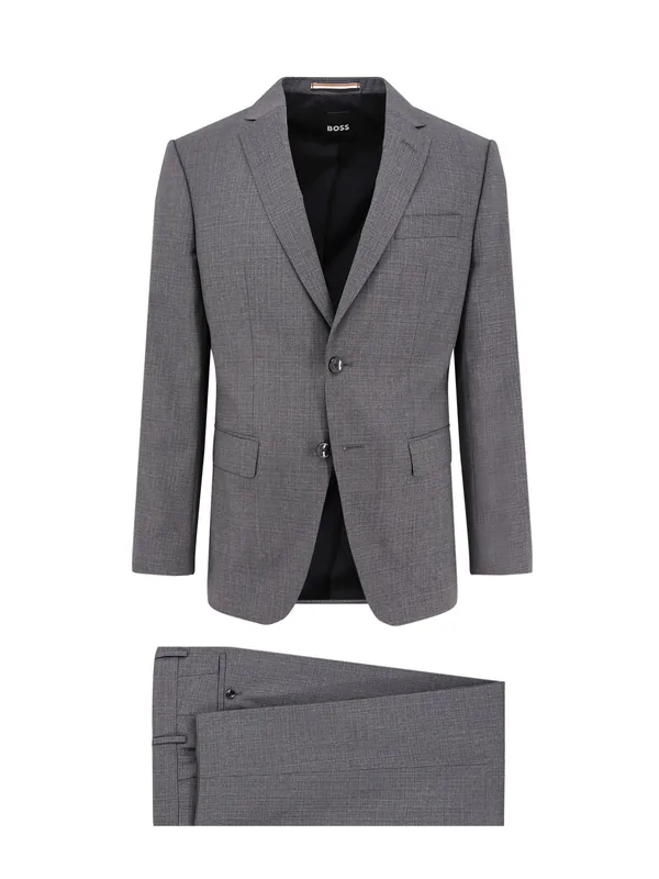 Virgin Wool Suit With Classic Lapel - Boss