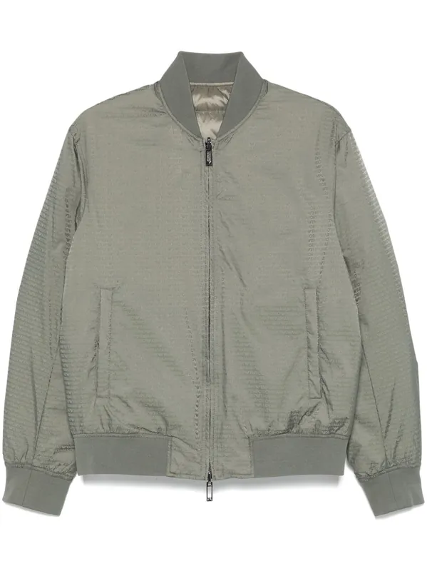 Jacquard Nylon Bomber Jacket - Emporio Armani