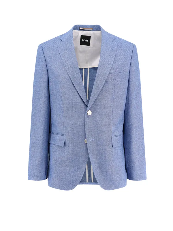 Lined Wool Blend Blazer - Boss