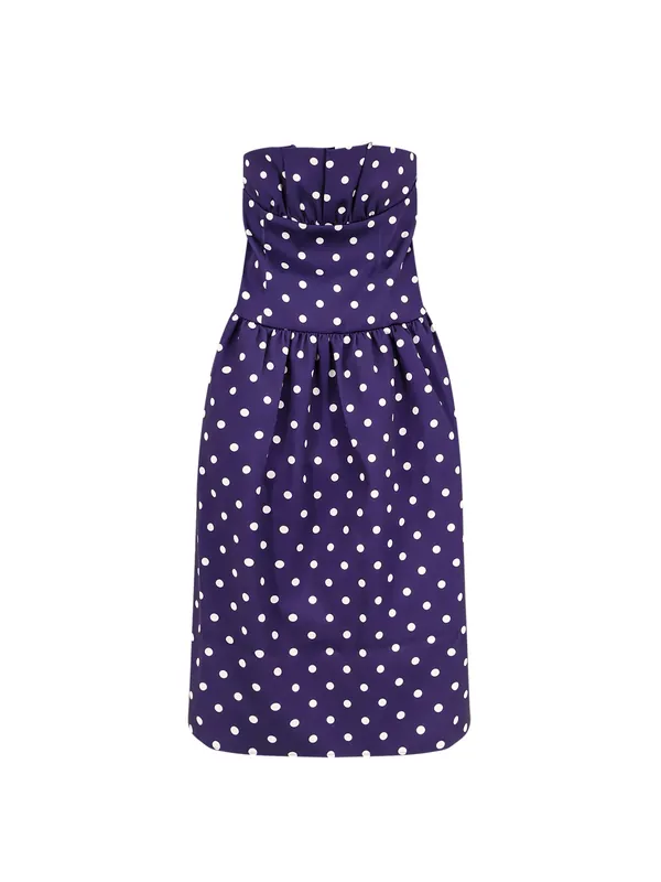 Satin Dotted Midi Dress - Self-Portrait