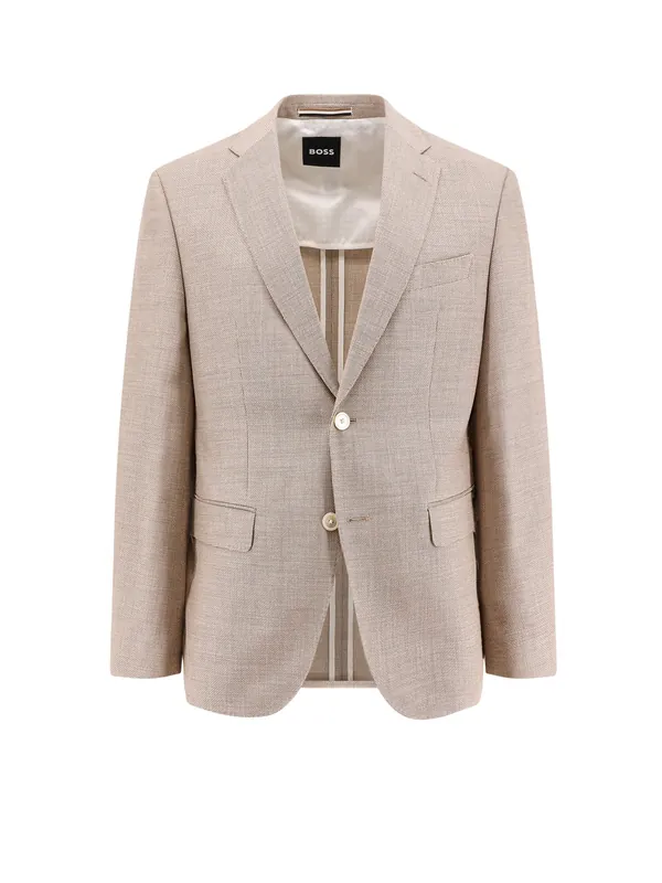 Lined Wool Blend Blazer - Boss