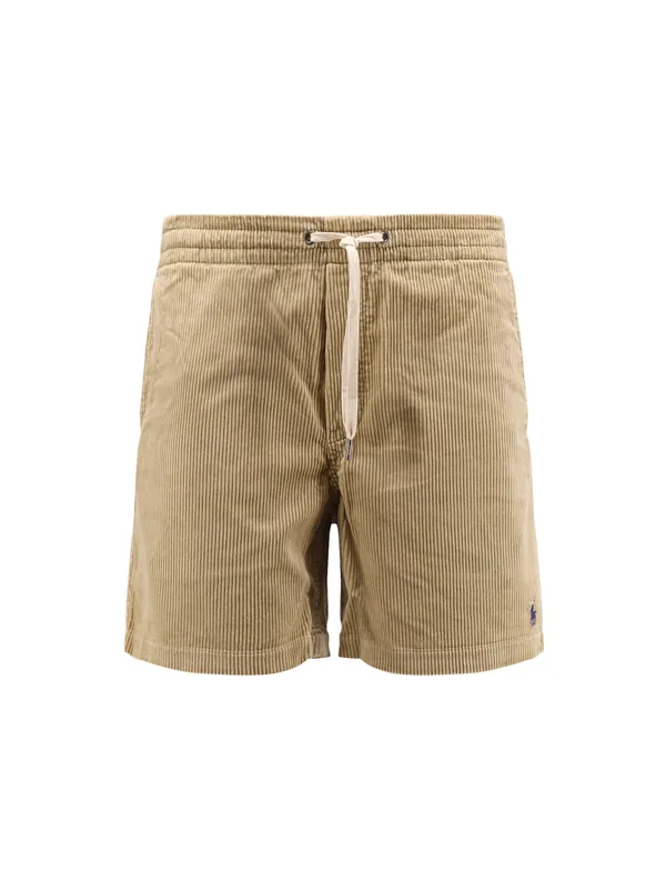Corduroy Bermuda Shorts With Logo Embroidery - Polo Ralph Lauren