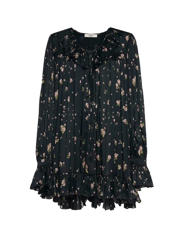 Silk Short Dress - Chloé