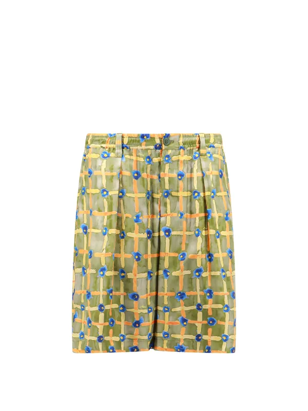 Multicolor Silk Bermuda Shorts - Marni