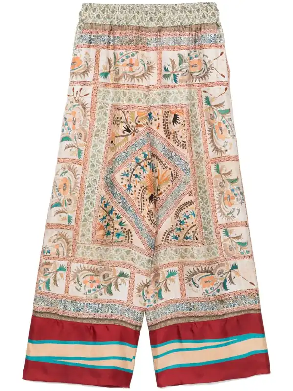 Printed Silk Trouser - Pierre Louis Mascia