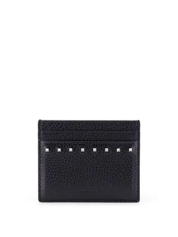 Leather Card Holder With Stud Detail - Valentino Garavani