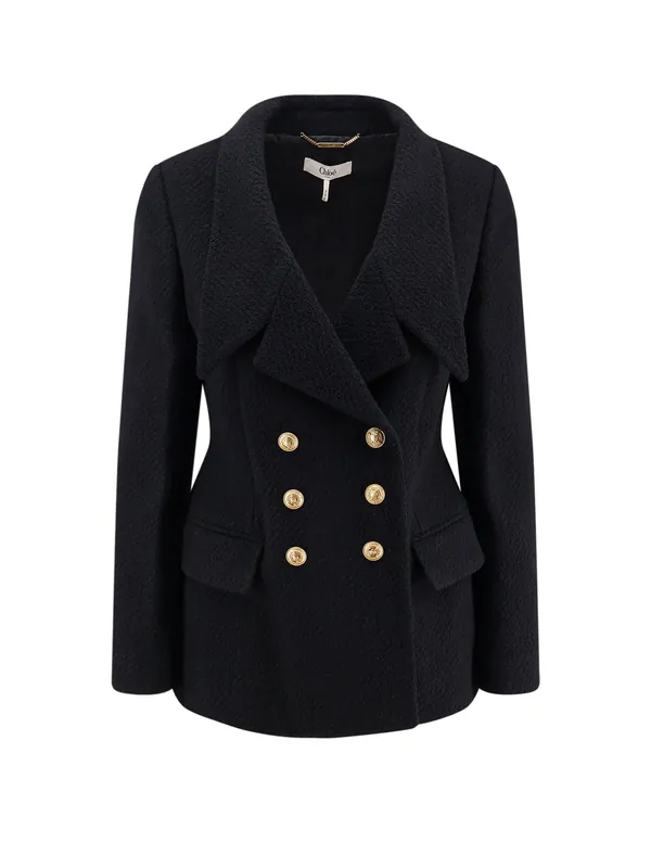 Double-Breasted Virgin Wool Blend Blazer