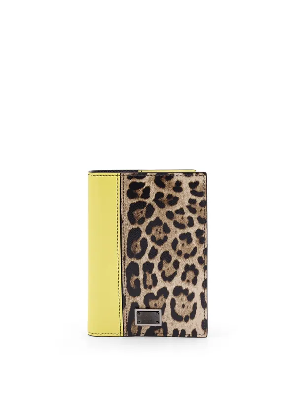 Saffiano Leather Passport Holder With Clored Leather Inserts - Dolce & Gabbana