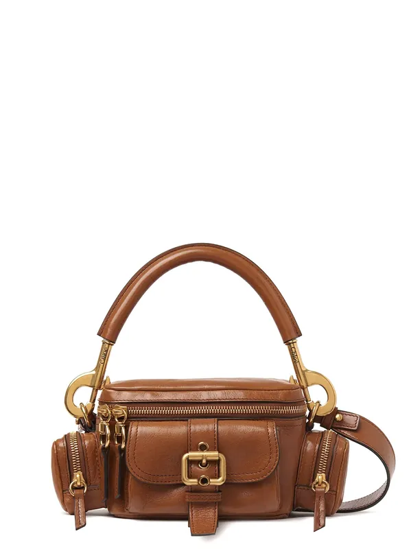 Small Double Carry Leather Bag With Multipocket Detail - Chloé