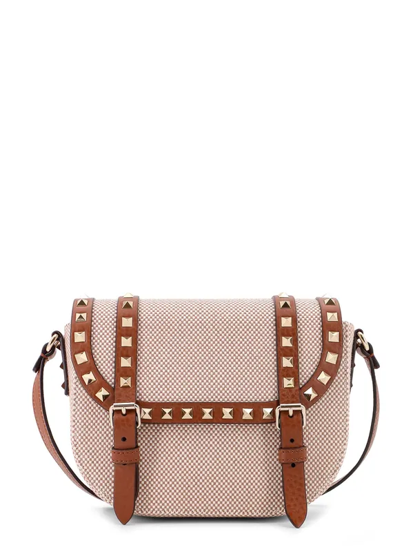 Messenger Rockstud Fabric And Leather Shoulder Bag - Valentino Garavani