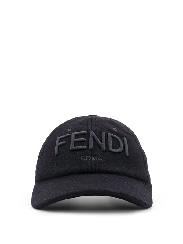 Wool Blend Baseball Hat With Logo Embroidery - Fendi