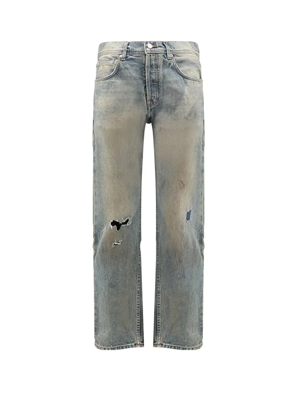 Straight Leg Jeans With Destroyed Effect - Enfants Riches Déprimés