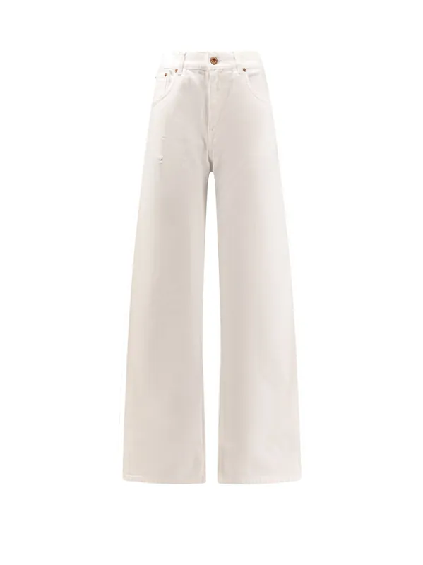 Wide Leg Denim Trousers - Aspesi