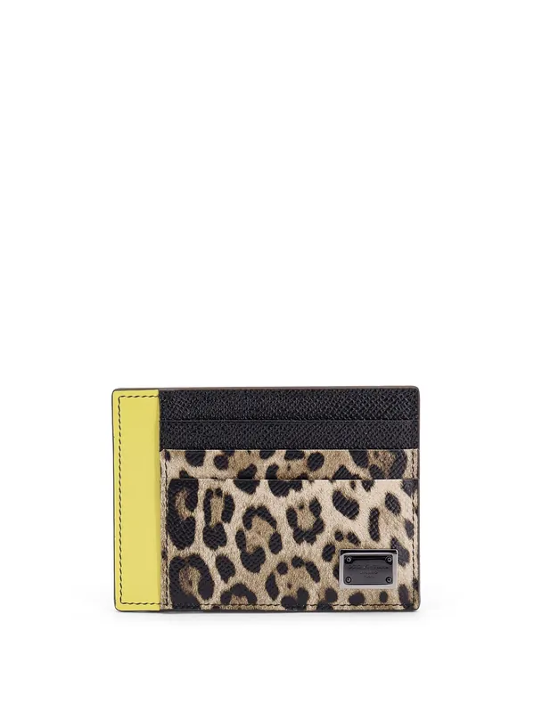 Saffiano Leather Card Holder With Animalier Insert - Dolce & Gabbana