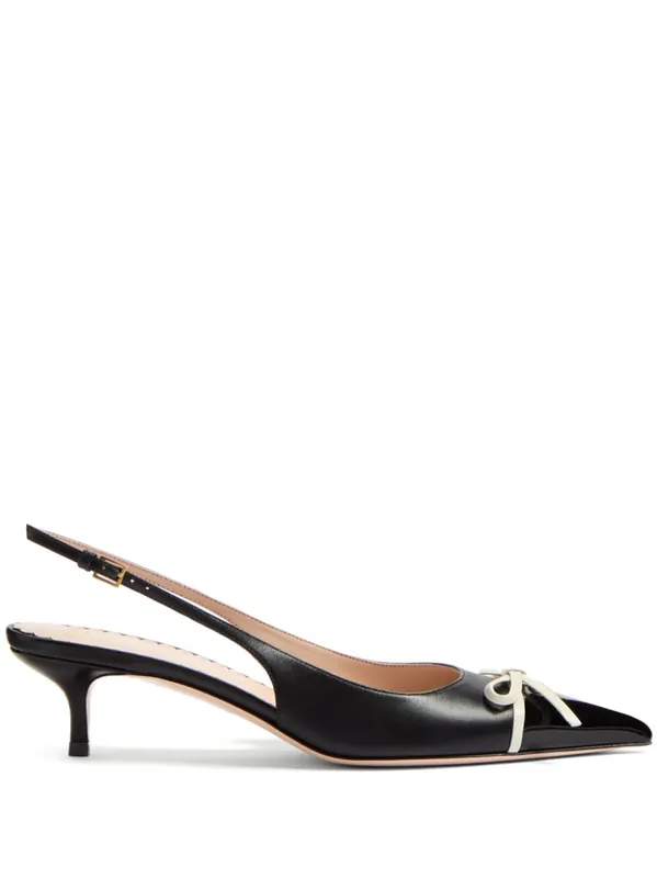 Leather Slingback Pumps - Valentino Garavani