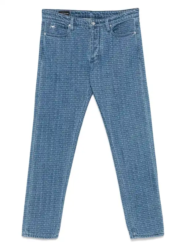 Allover Logo Denim Jeans - Emporio Armani