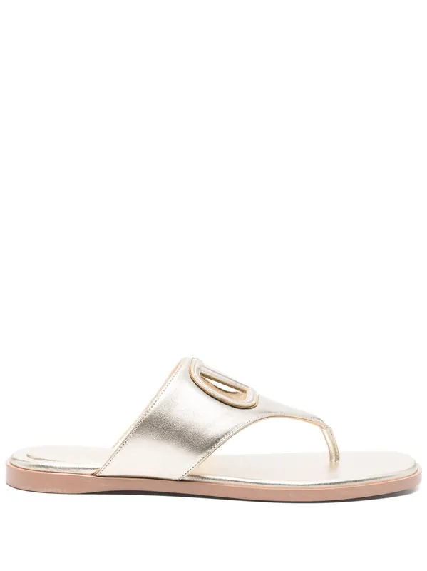 Vlogo Cut-Out Leather Sandals