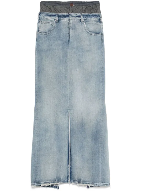 Denim Cotton Maxi Skirt - Maison Margiela