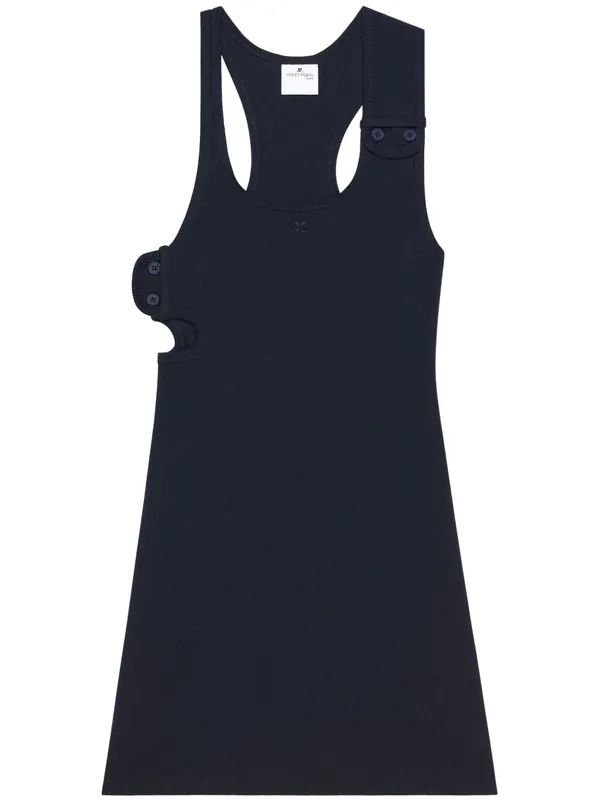90'S Ribbed Cotton Mini Dress - Courreges Pre