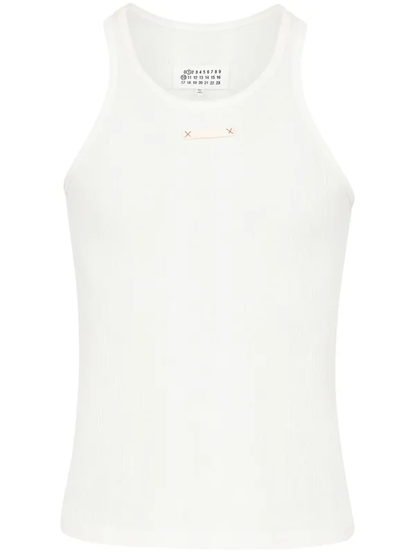 Logo Cotton Blend Tank Top - Maison Margiela