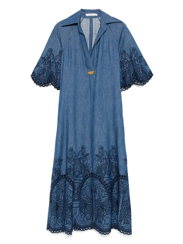 Coco Embroidered Denim Dress - Zimmermann