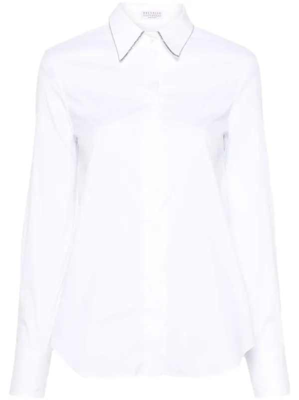 Cotton Poplin Stretch Shirt - Brunello Cucinelli