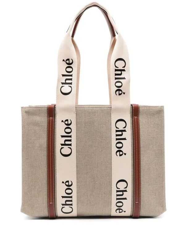 Woody Linen Tote Bag - Chloé