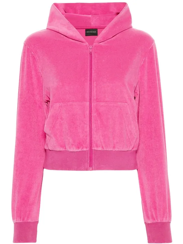 Velvet Zipped Hoodie - Balenciaga